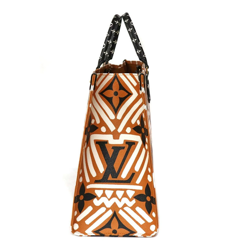 LOUIS VUITTON On The Go Giant Monogram Tote Hand Shoulder Bag Cream Caramel - Picture 5 of 10